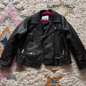 Zara Black Faux Leather jacket size 7